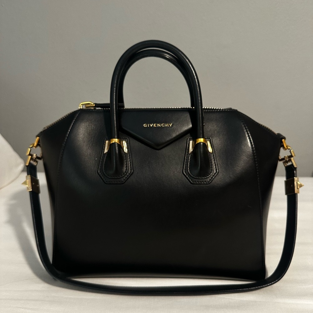 Givenchy Black Satchel with Gold Accents